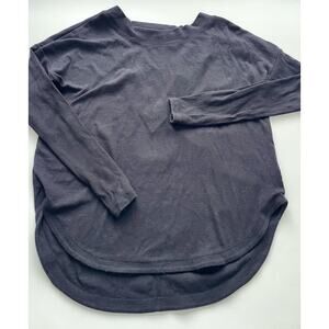 Women's Black Athleta Presence Rib Open Back Long Sleeve Workout Top Size Medium